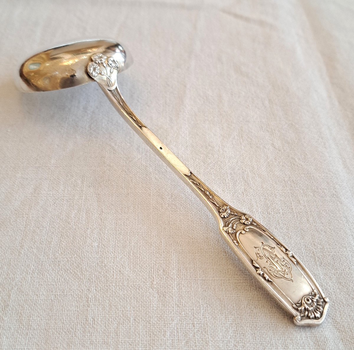 Cream Spoon Ladle In Sterling Silver Alphonse Debain-photo-1