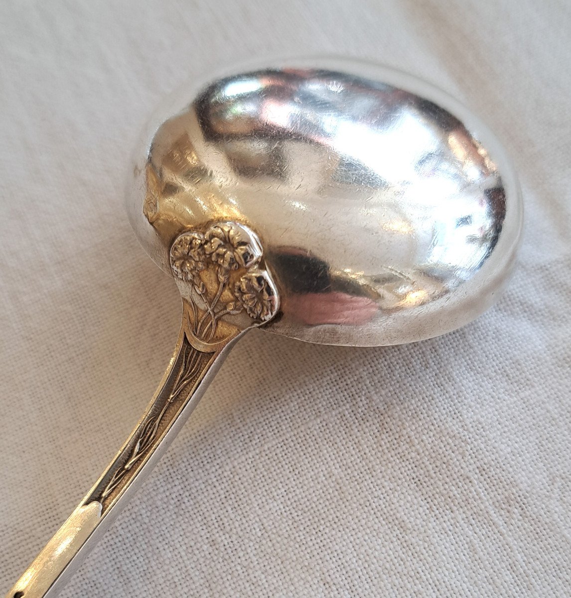 Cream Spoon Ladle In Sterling Silver Alphonse Debain-photo-2
