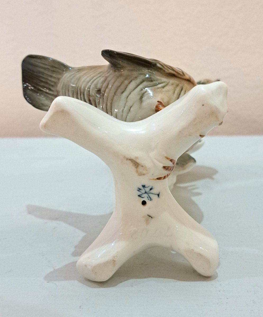 Couple Of Wrens In German Porcelain Karl Ens-photo-2