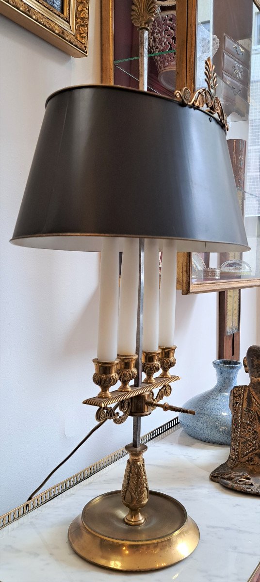Grande Lampe Bouillotte en bronze doré De Style Empire-photo-4