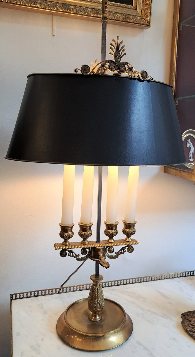 Grande Lampe Bouillotte en bronze doré De Style Empire-photo-1