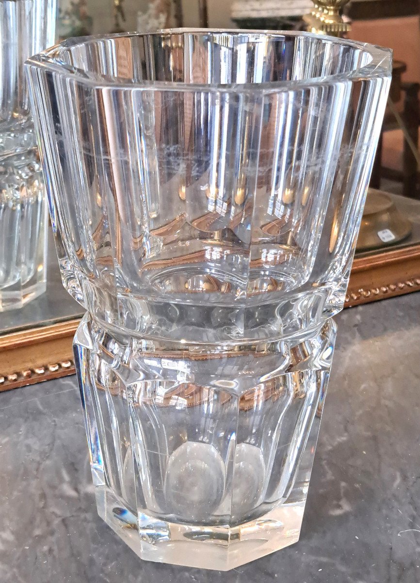 Large Baccarat Crystal Vase Edith Model Height 25 Cm-photo-2