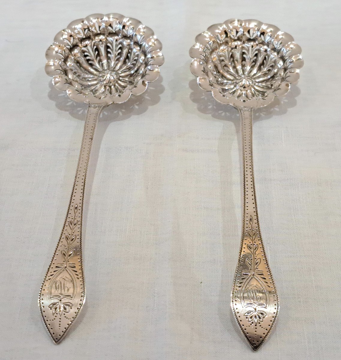 Pair Of Sprinkling Spoons In Sterling Silver Circa 1830-photo-3