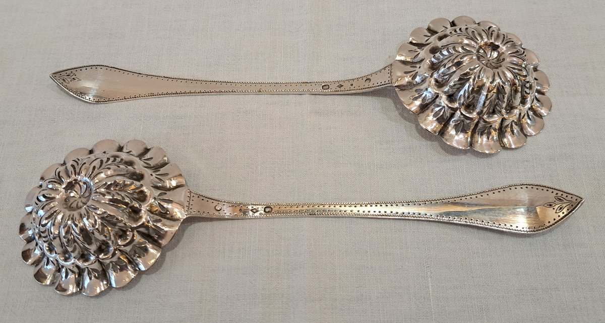 Pair Of Sprinkling Spoons In Sterling Silver Circa 1830-photo-4