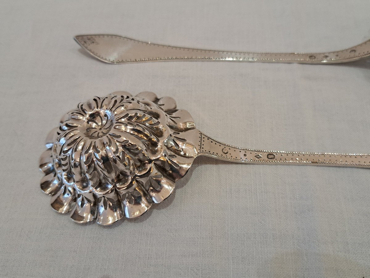 Pair Of Sprinkling Spoons In Sterling Silver Circa 1830-photo-5