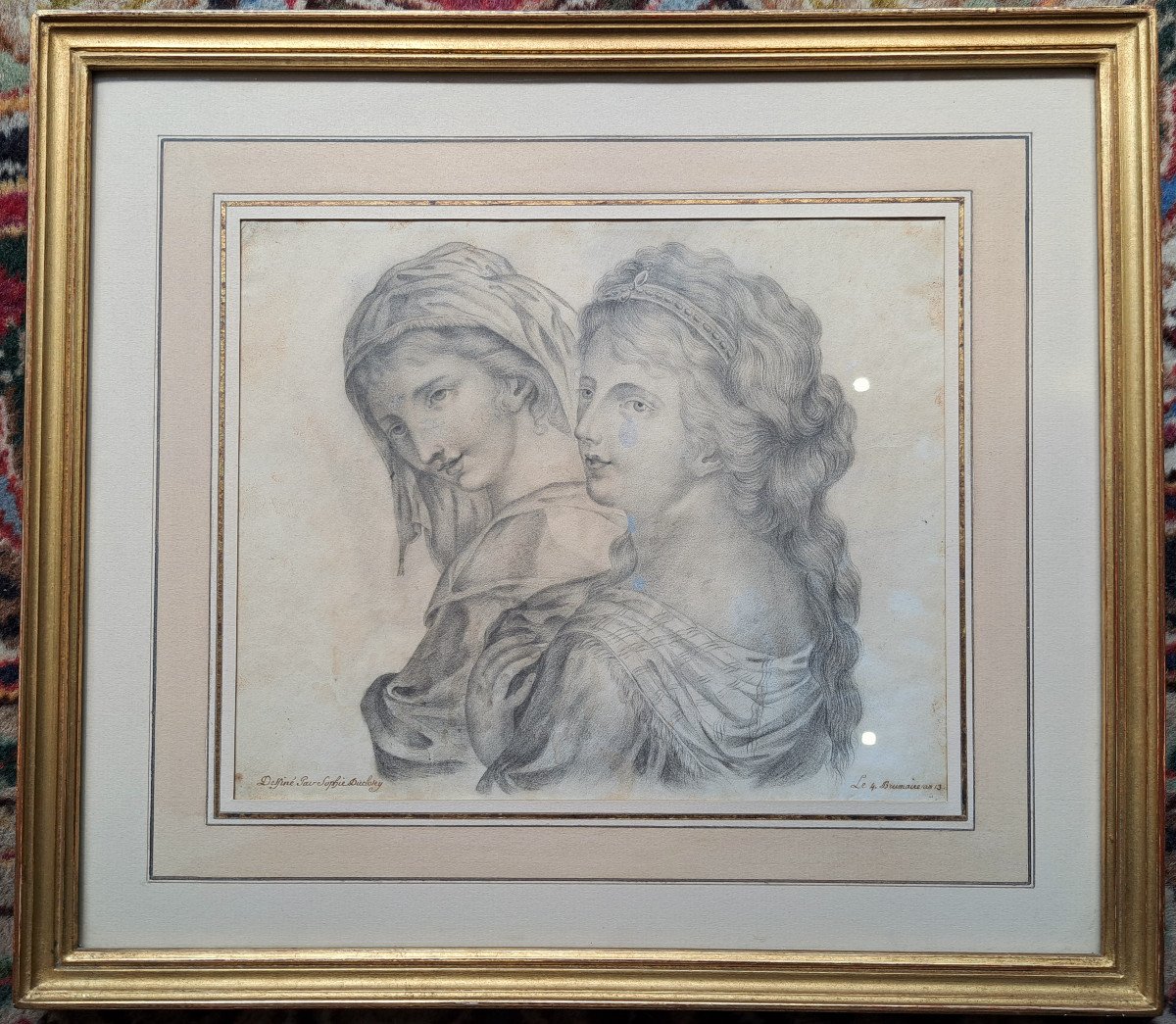 Bust Portrait Of Two Young Women – Empire Period-photo-2