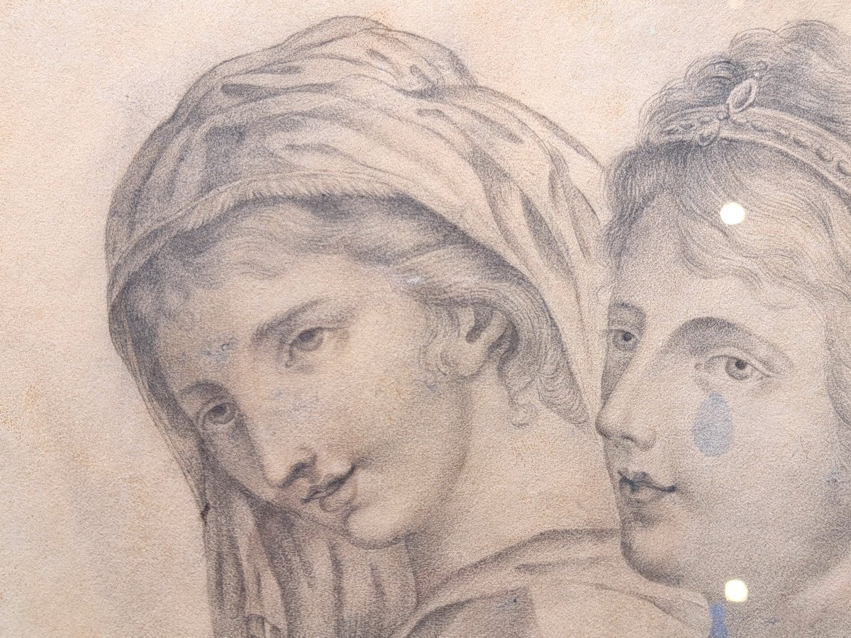 Bust Portrait Of Two Young Women – Empire Period-photo-2