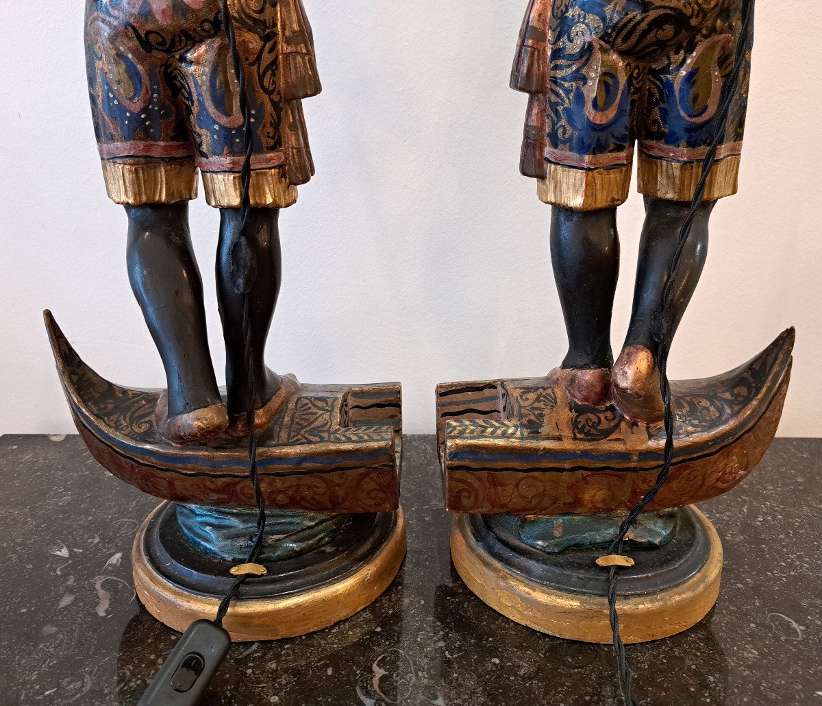 Pair Of Nubian Torch Holders 19th Century-photo-2