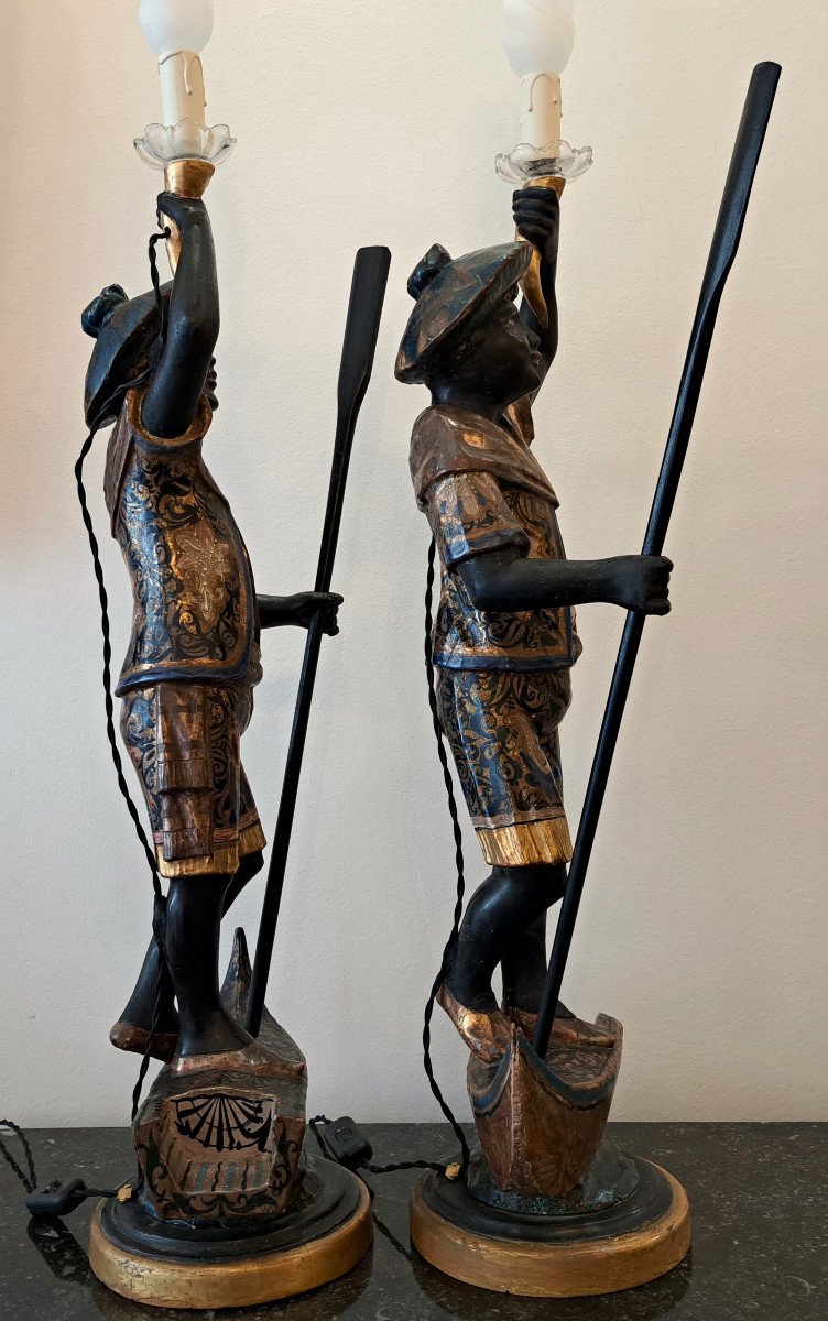 Pair Of Nubian Torch Holders 19th Century-photo-3