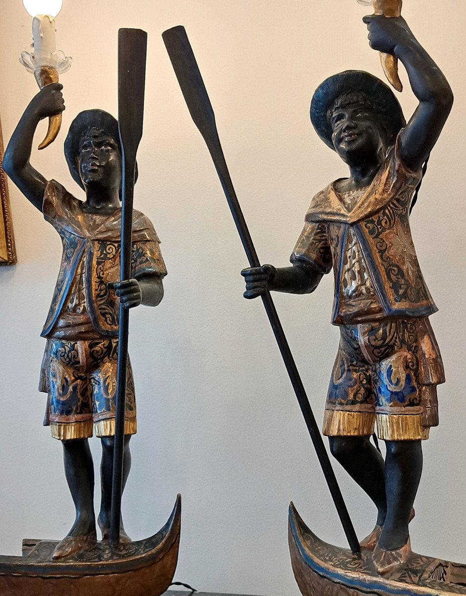 Pair Of Nubian Torch Holders 19th Century