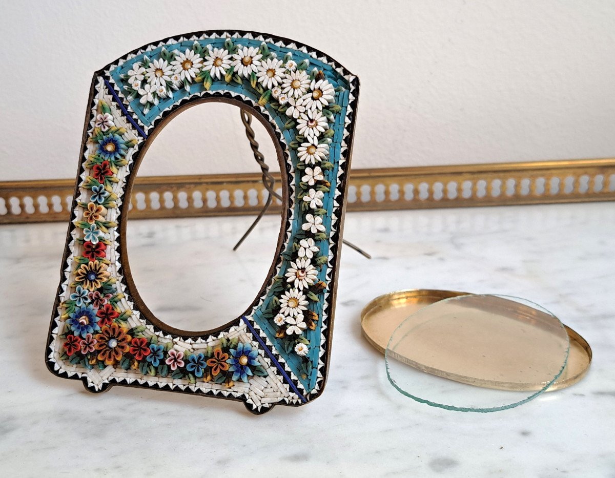 Photo Holder Frame In Micro Mosaic Italy Circa 1900-photo-3