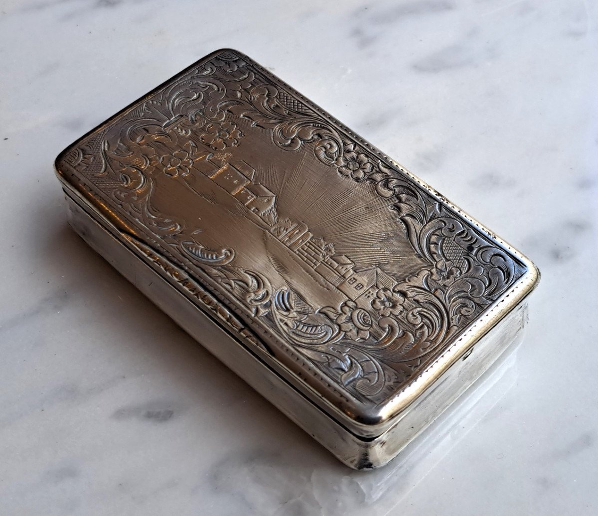 Late 19th Century Sterling Silver Snuff Box 
