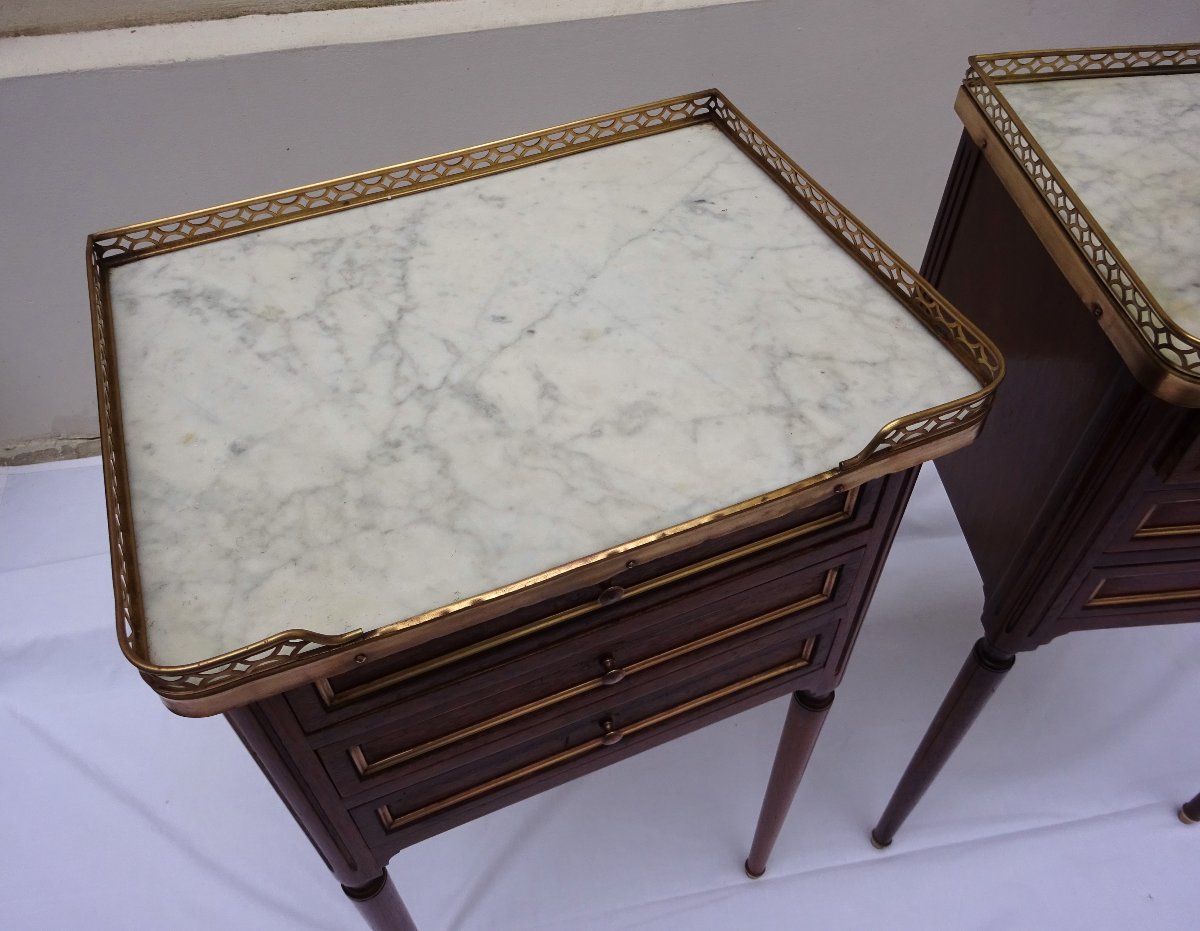 Paire De Chevets De Style Louis XVI-photo-2