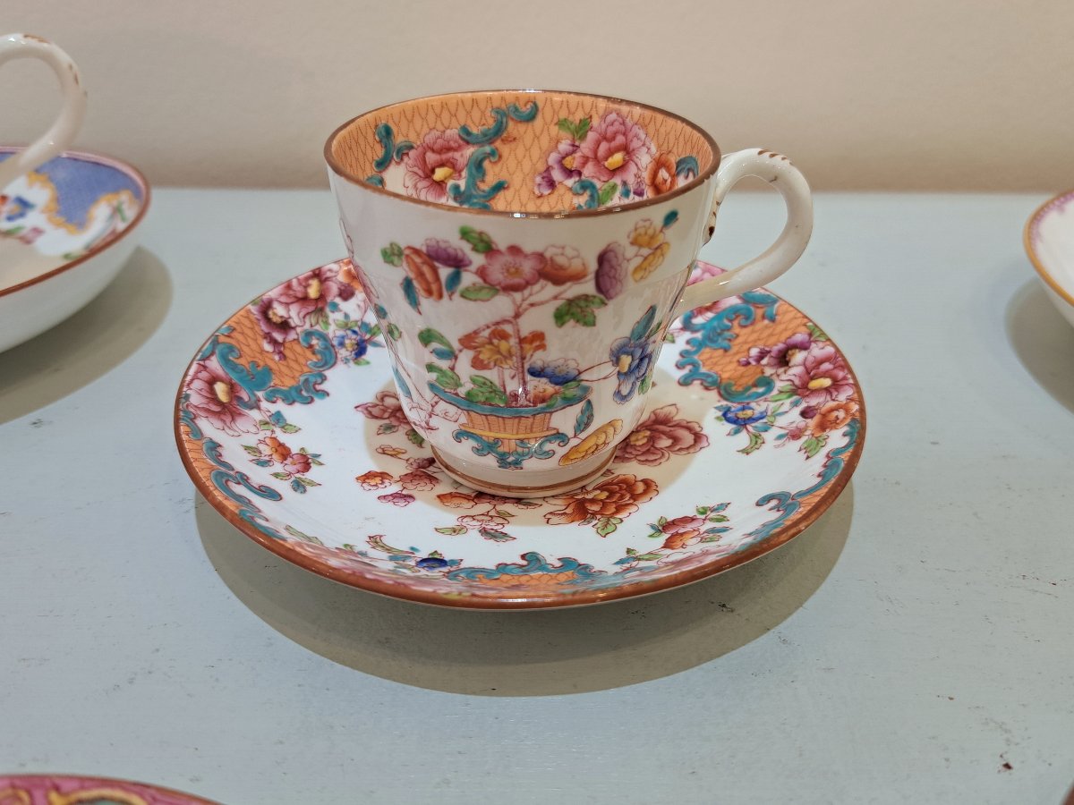 Série de 6 Tasses à café en porcelaine anglaise Minton et Cauldon-photo-3