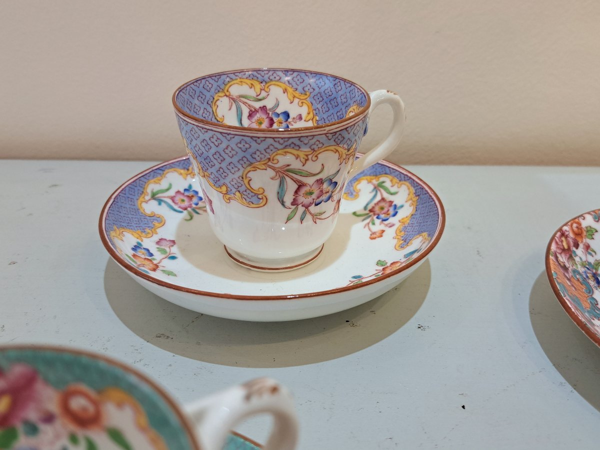 Série de 6 Tasses à café en porcelaine anglaise Minton et Cauldon-photo-4