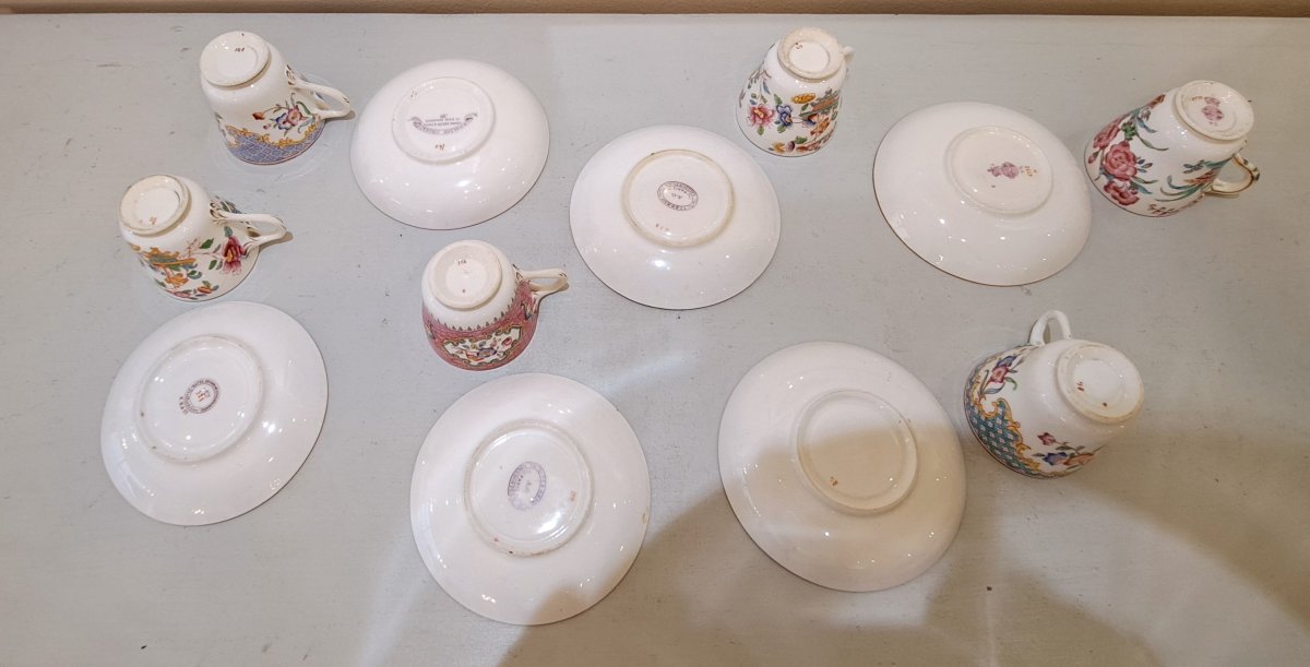 Série de 6 Tasses à café en porcelaine anglaise Minton et Cauldon-photo-6