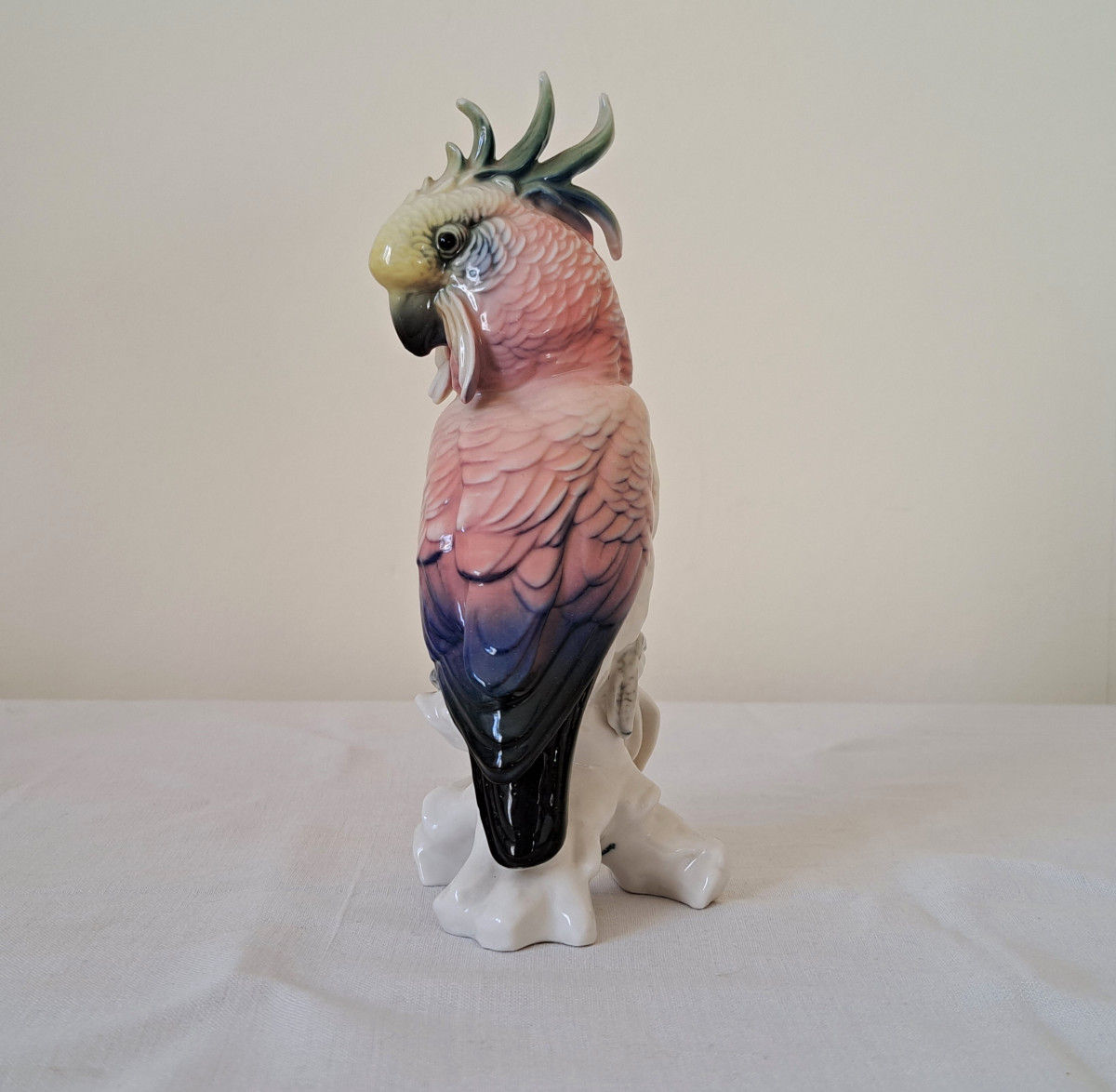 Perroquet rose Oiseau en porcelaine allemande Karl Ens-photo-5