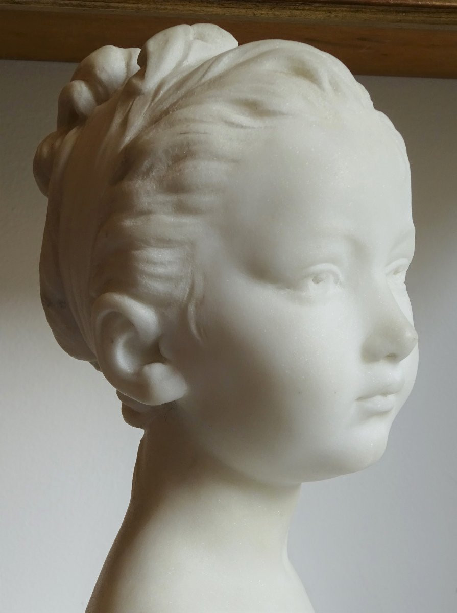 Buste de Louise Brongniart en marbre d'après Houdon-photo-2