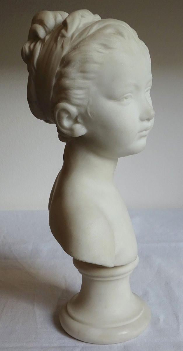 Buste de Louise Brongniart en marbre d'après Houdon-photo-3