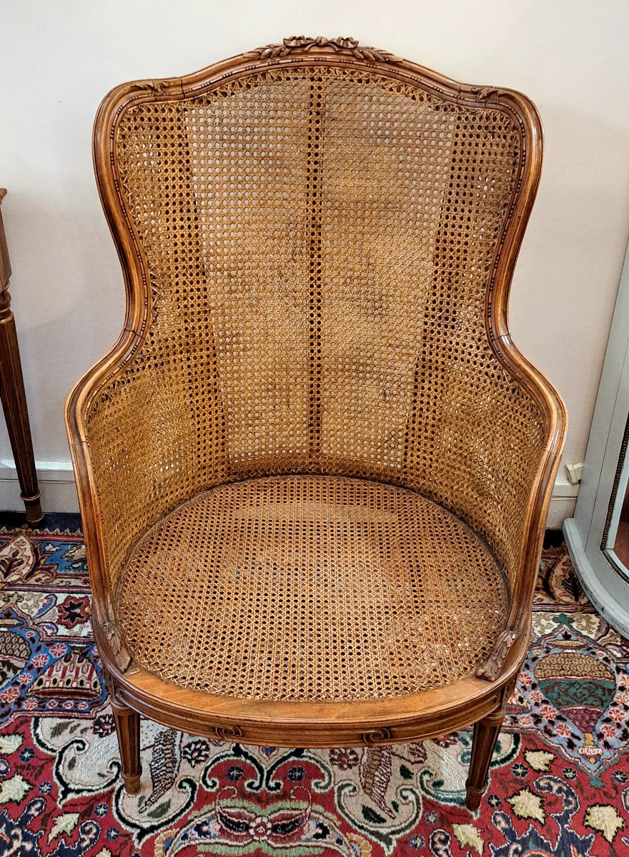 Bergère à oreilles de style Louis XVI-photo-2