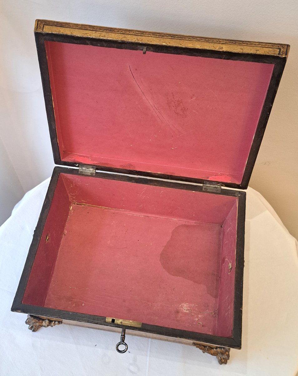 Early 19th Century Lacquered Wooden Box-photo-4