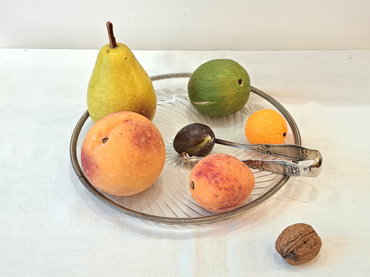 Série de 6 fruits en marbre-photo-2