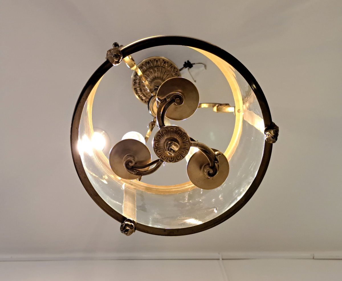 Lanterne 3 feux en bronze doré – Diamètre 25 cm-photo-4