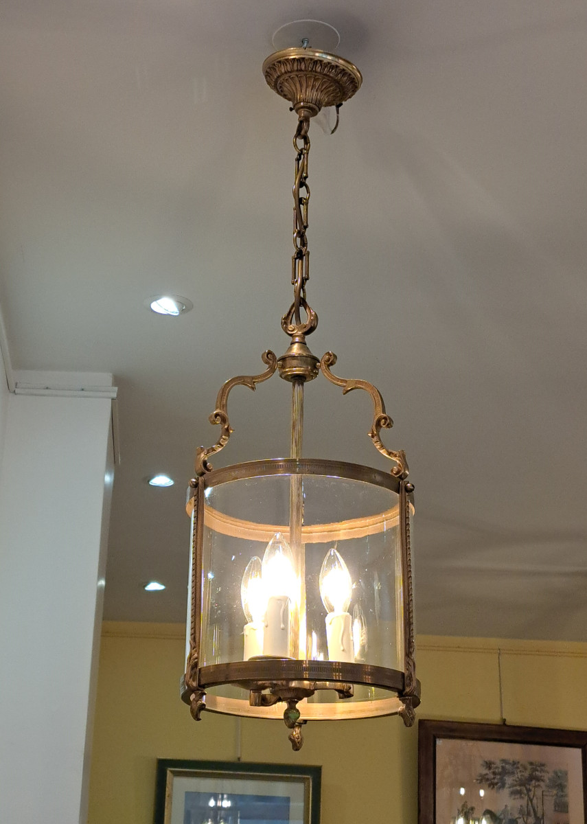 Lanterne 3 feux en bronze doré – Diamètre 25 cm