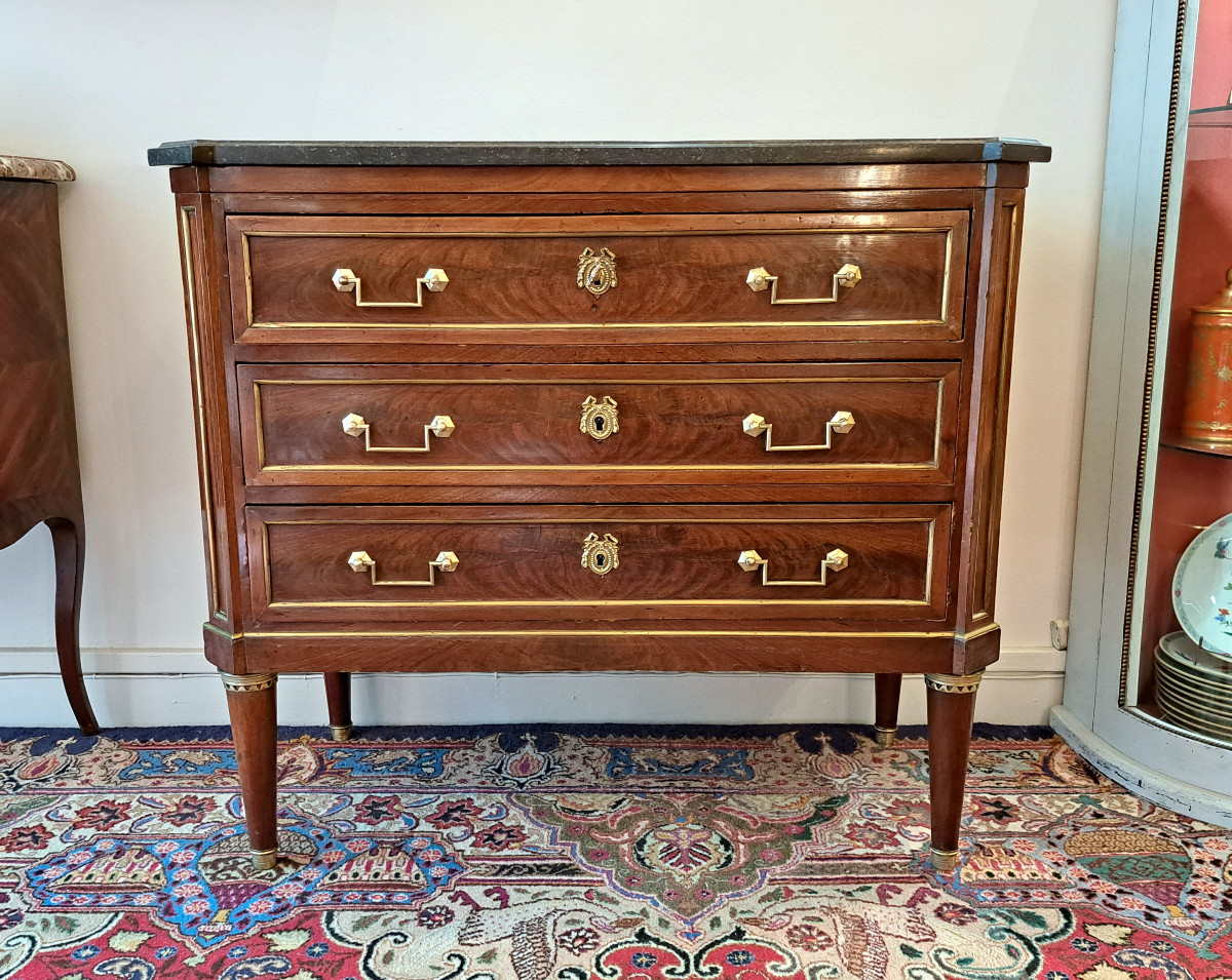 Petite Commode en acajou de style Louis XVI-photo-2