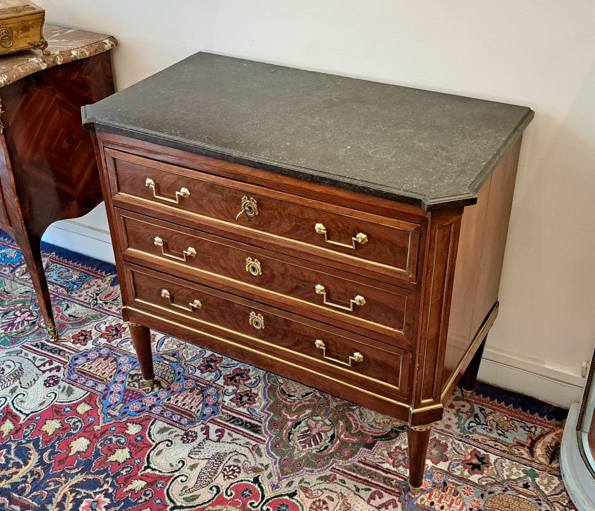 Petite Commode en acajou de style Louis XVI-photo-6