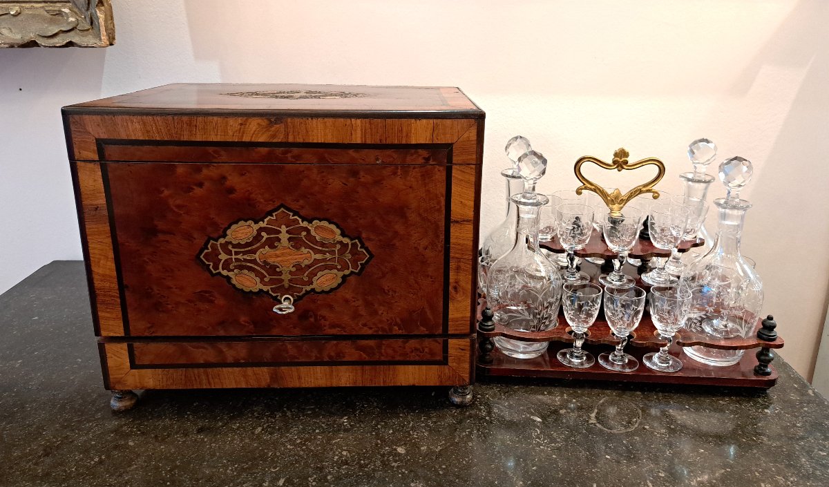 Cave à liqueur en bois clair Napoléon III-photo-3