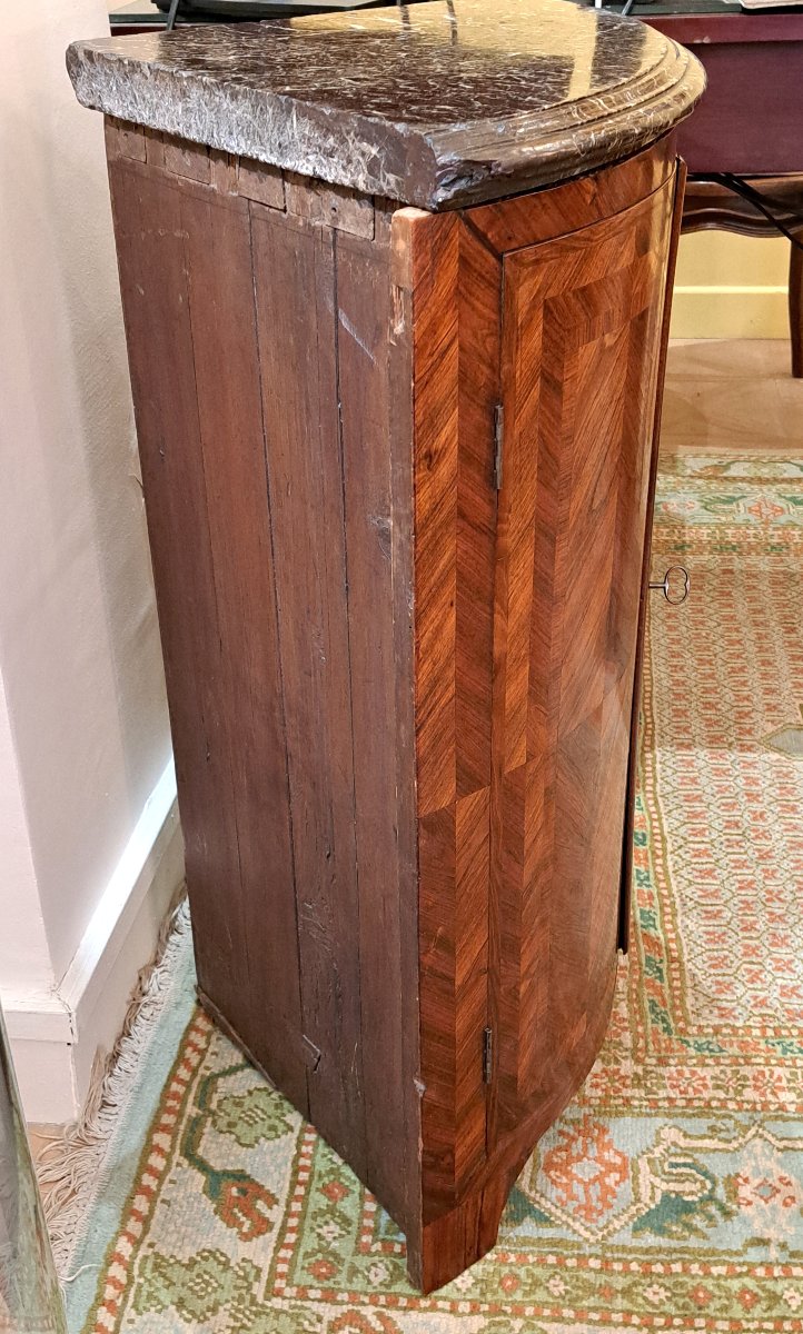 18th-century Marquetry Corner Cabinet-photo-4