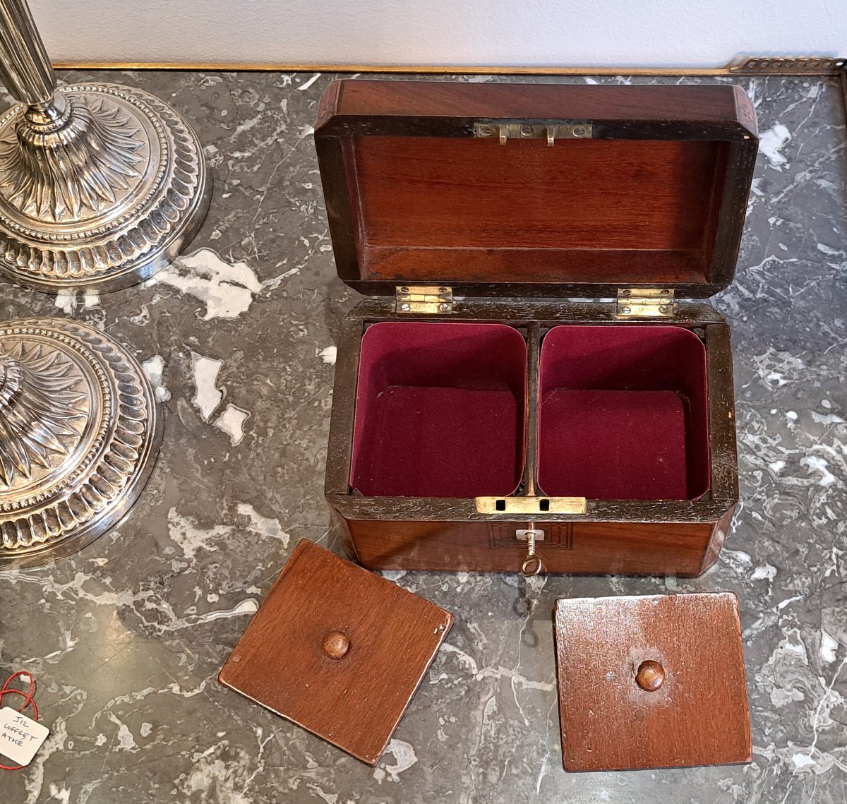 19th Century Marquetry Tea Box-photo-1