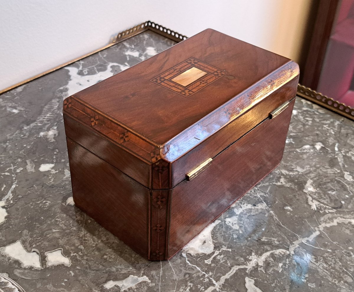 19th Century Marquetry Tea Box-photo-2