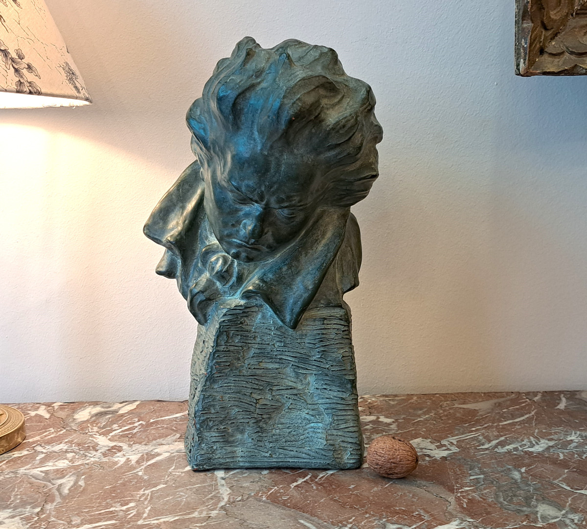 Buste de Beethoven en terre cuite-photo-1