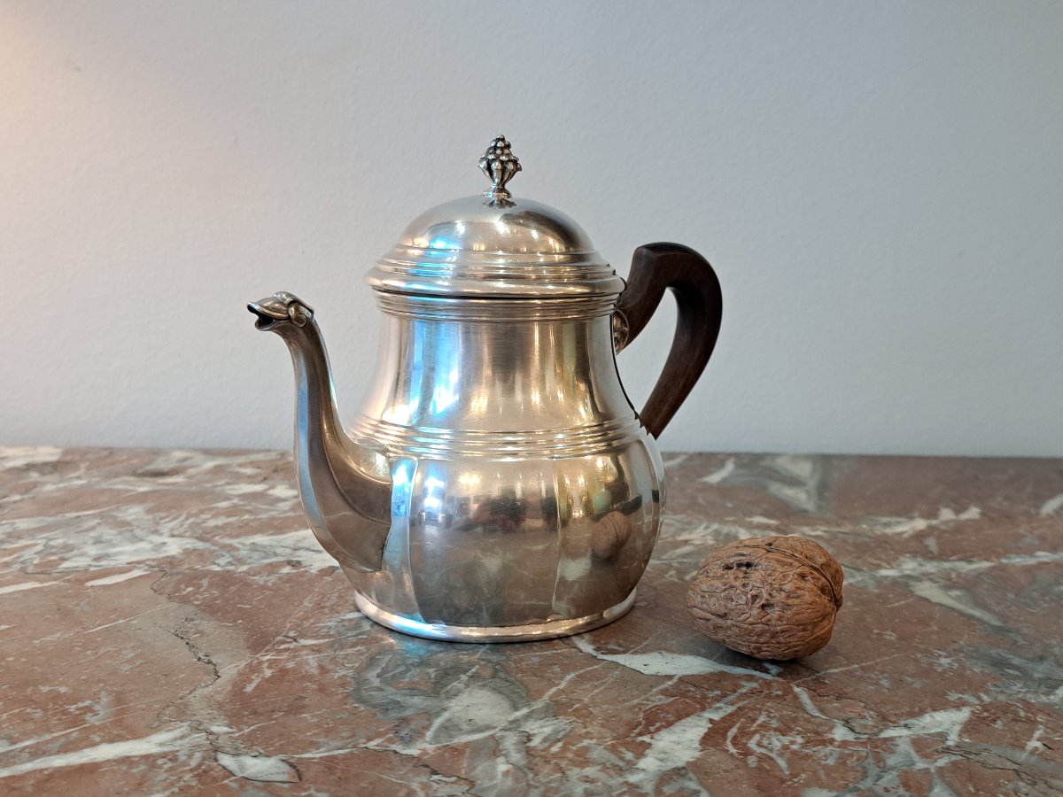 Théière égoïste en argent massif XIXème-photo-2