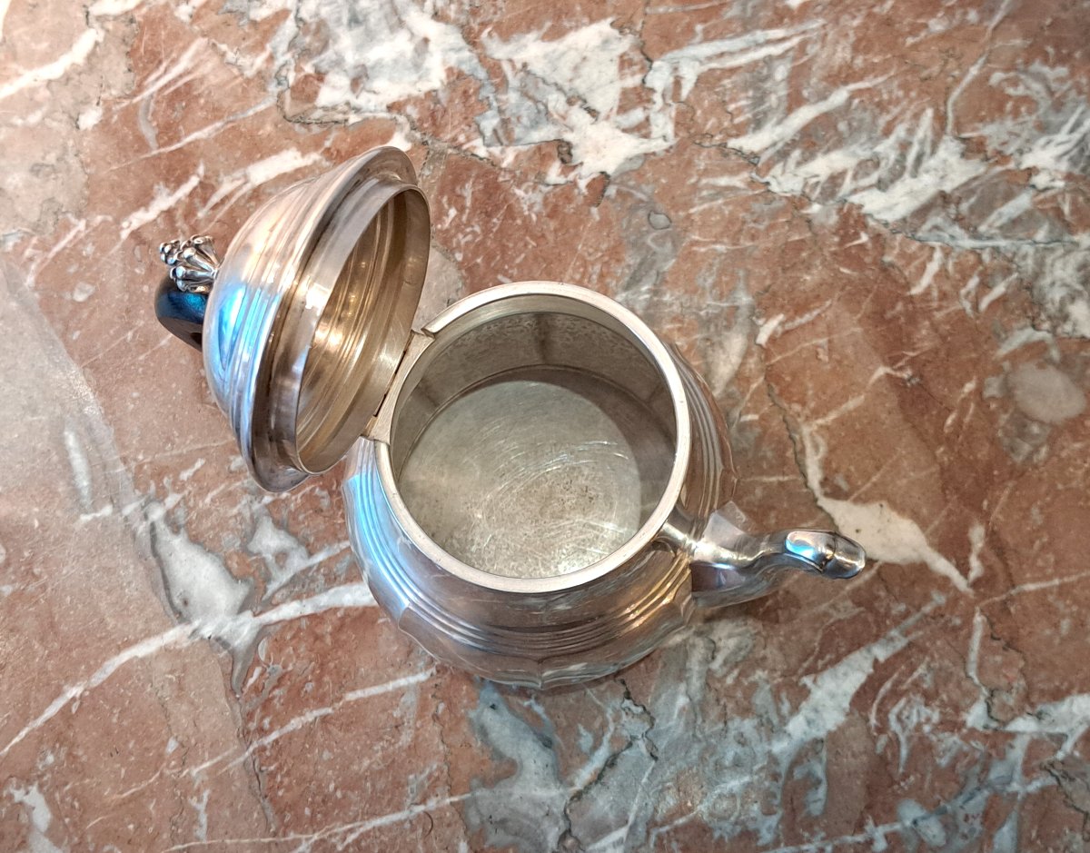 Théière égoïste en argent massif XIXème-photo-3