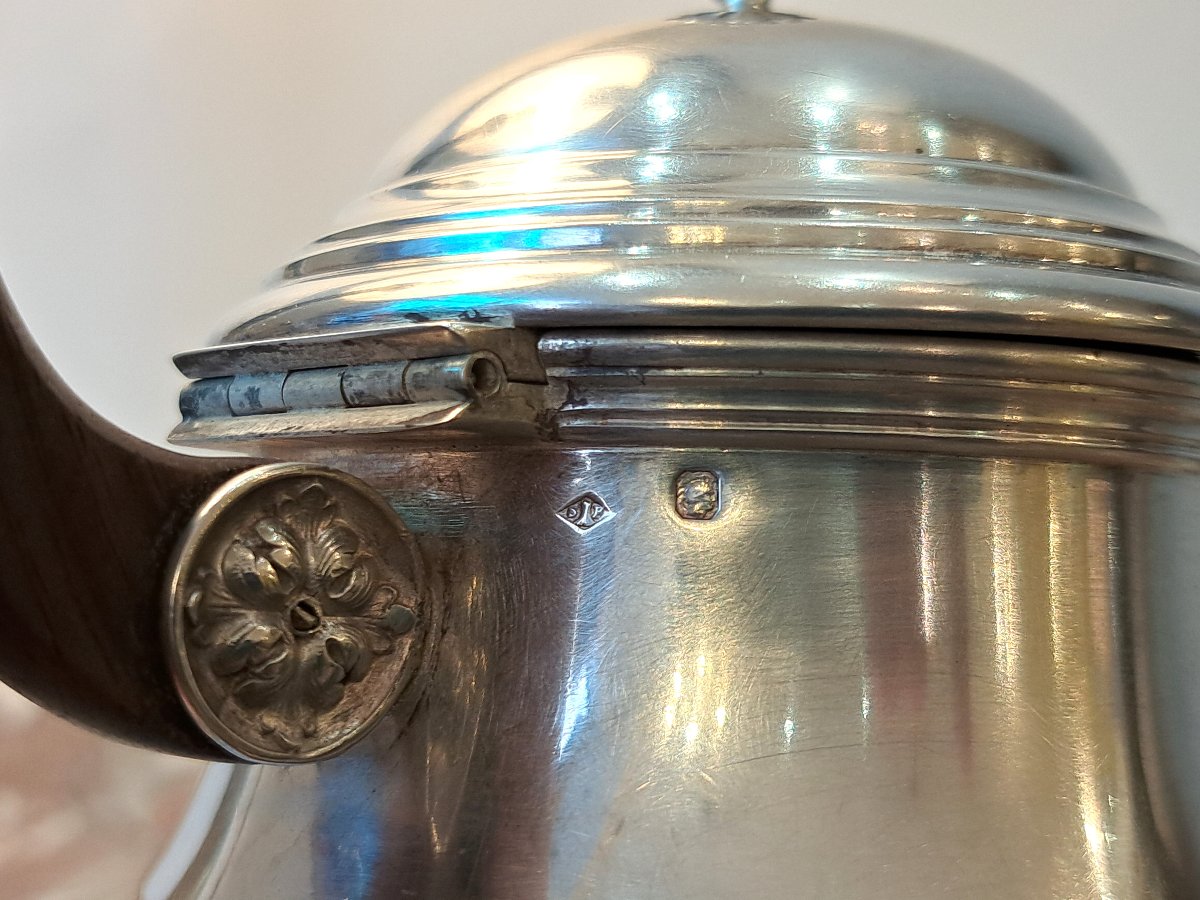 Théière égoïste en argent massif XIXème-photo-4