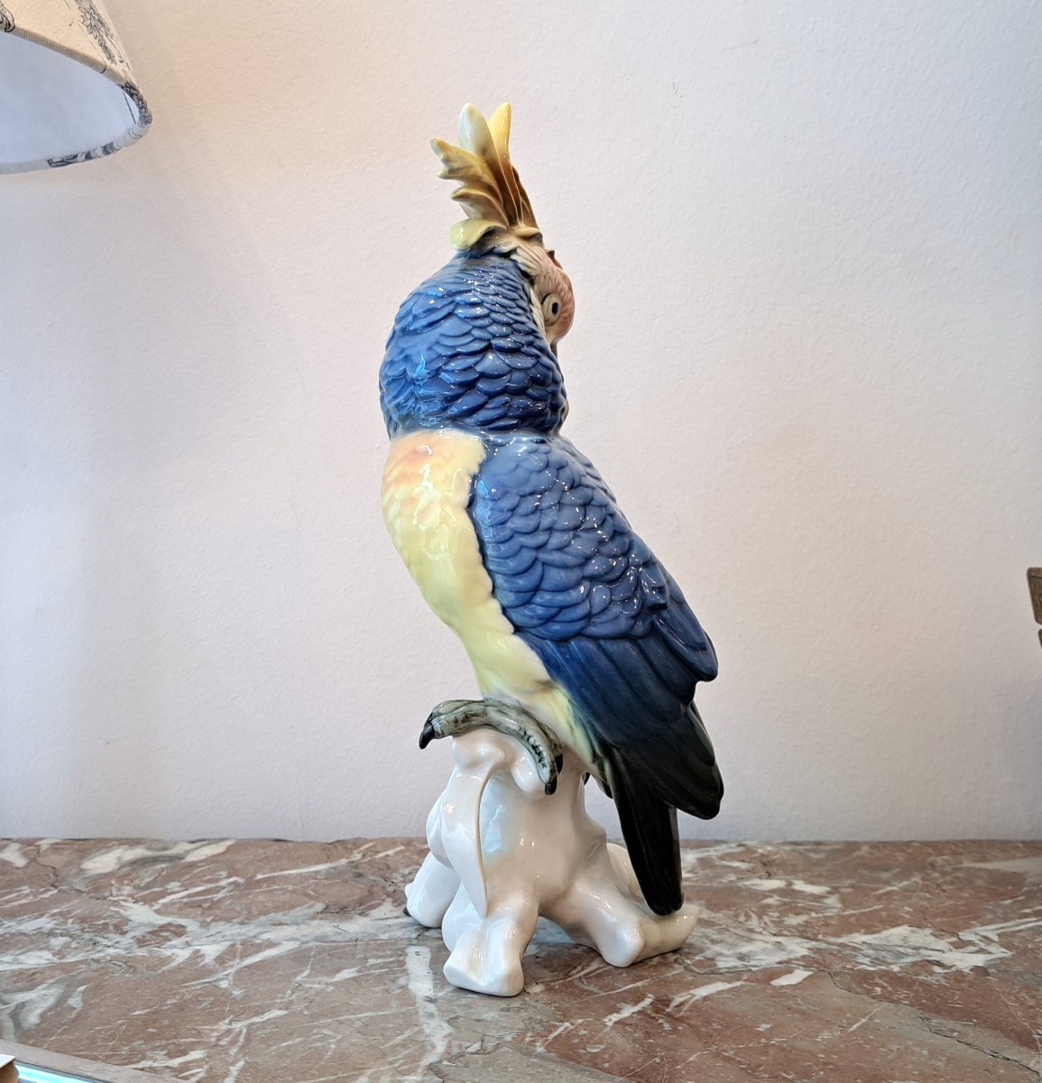 Karl Ens German Porcelain Blue Parrot, 27 Cm-photo-1