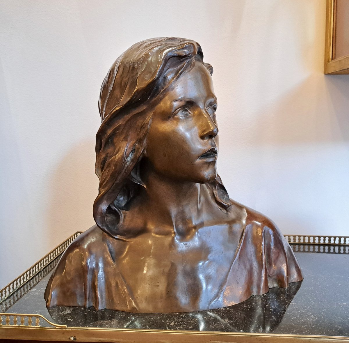 Raoul Larche – Buste bronze Jésus enfant-photo-2