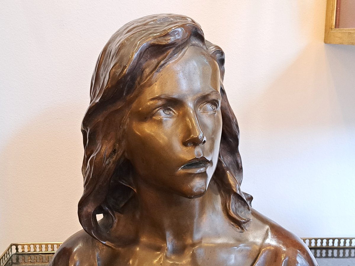 Raoul Larche – Buste bronze Jésus enfant-photo-3