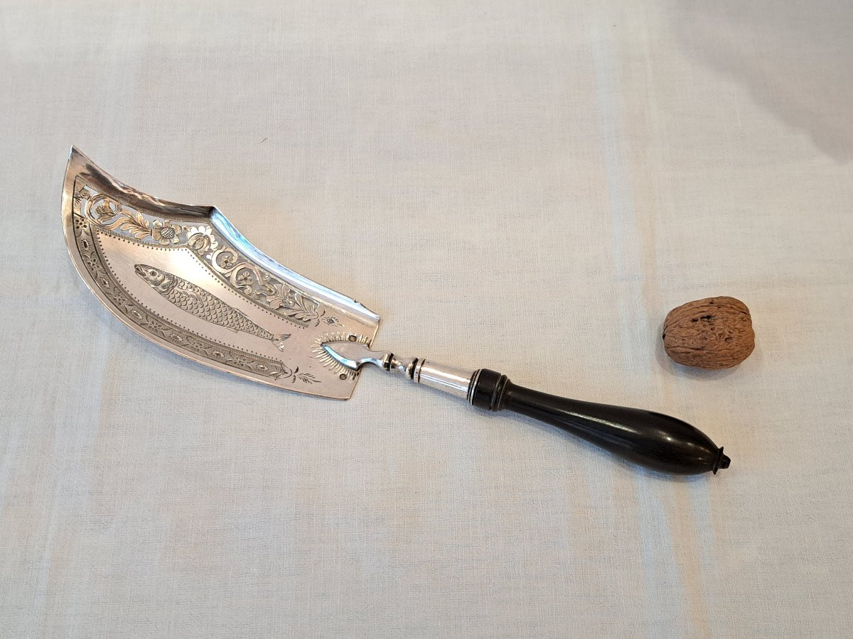 Pelle à poisson en argent massif-photo-2