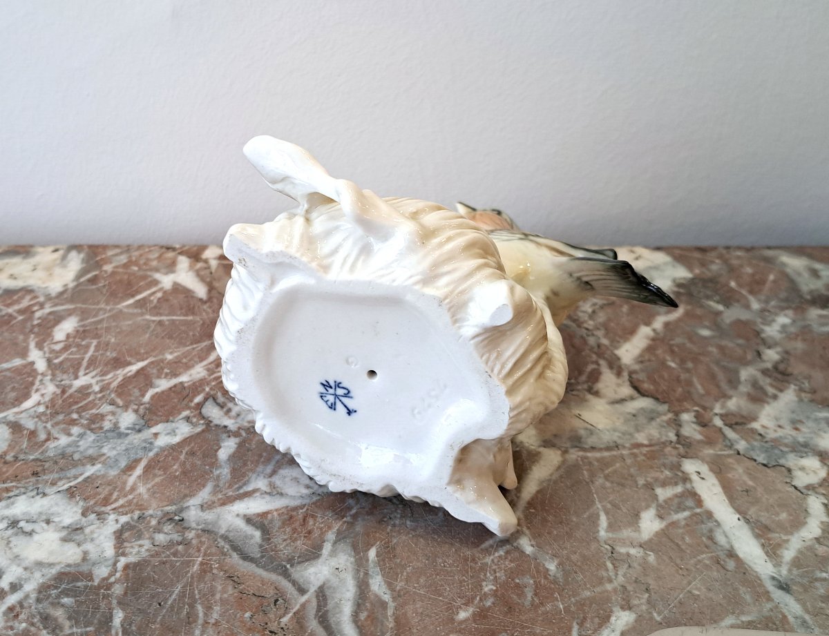 Pinson et son nid en porcelaine allemande Karl Ens-photo-1