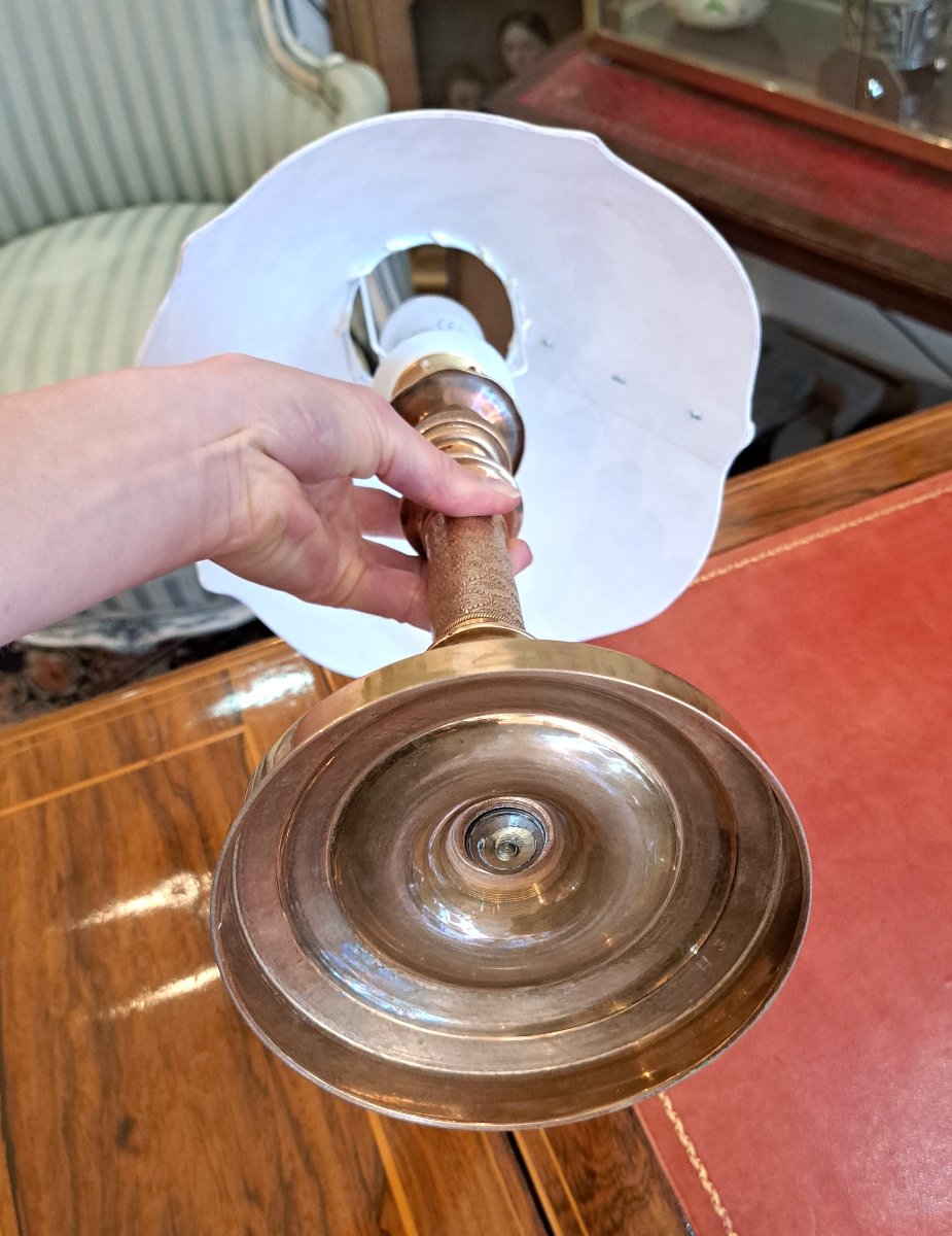 Pair Of 19th Century Gilt Bronze Toile De Jouy Lamps-photo-4