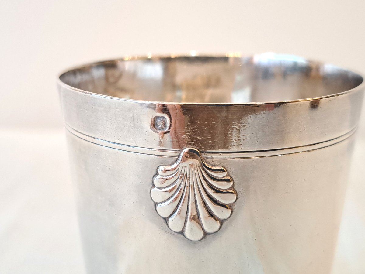 Timbale en argent massif modèle coquille-photo-3