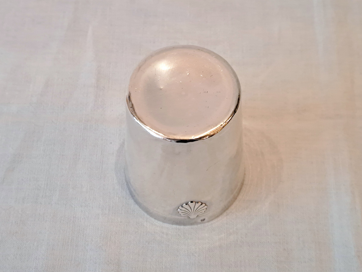 Timbale en argent massif modèle coquille-photo-1