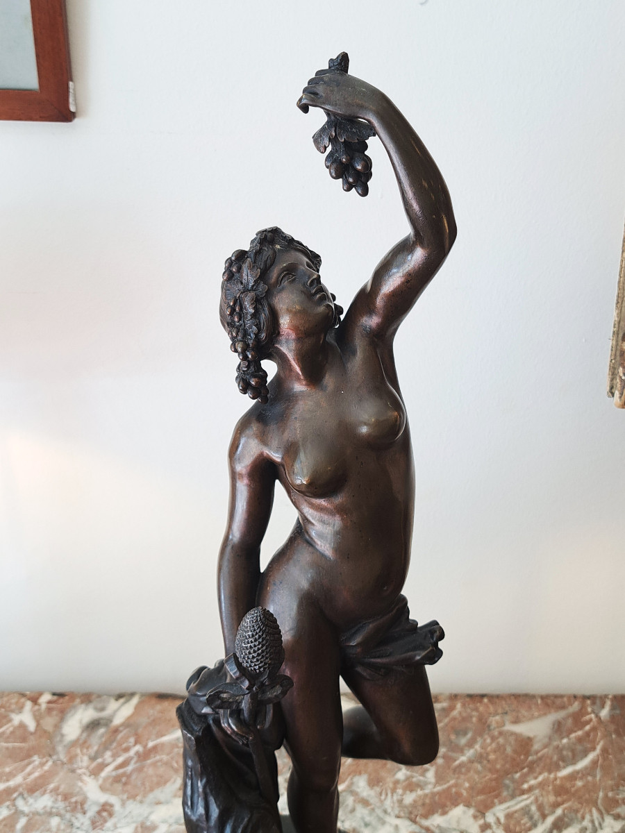 Bacchante Bronze féminin d’époque XIXème-photo-4