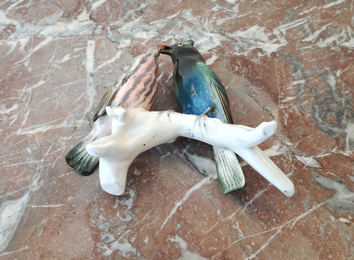 Oiseau et son petit en porcelaine allemande Karl Ens-photo-4