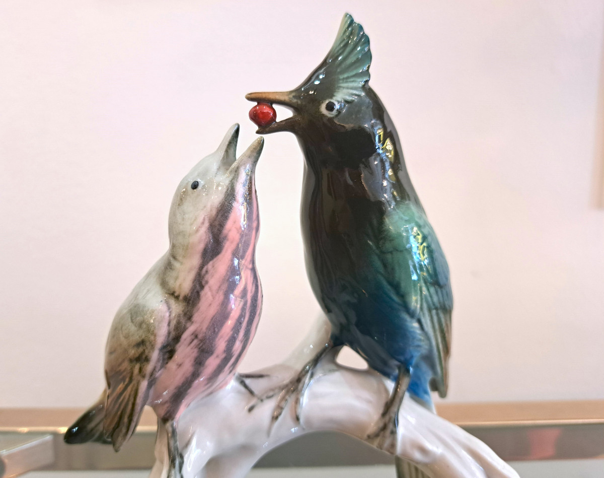 Karl Ens German Porcelain Bird And Chick-photo-2