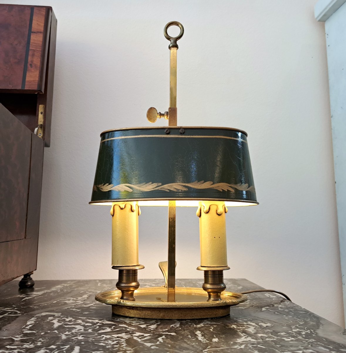 Small 2-burner Golden Bronze Hot-water Bottle Lamp-photo-2